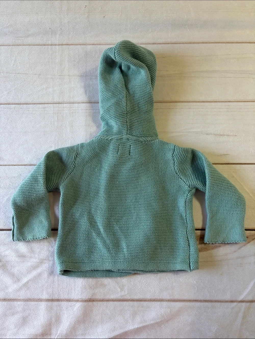 Tea Collection Mint Green Hooded Baby Sweater + Striped Knit Pants